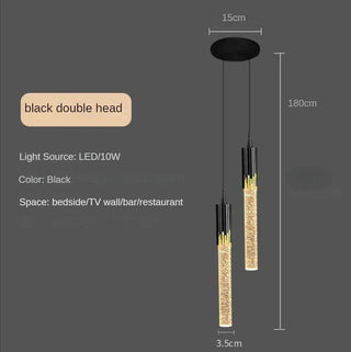 Selma - Modern Crystal Sparkle Pendant Tube Hanging Ceiling Light