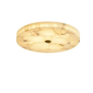 Rozalee - White Spanish Marble Round Flush Mount Ceiling Light