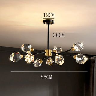 Alvita - Round Gold Crystal Hanging Ceiling Chandelier