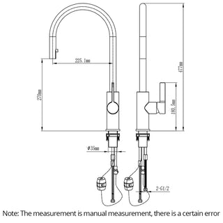 Dotty - Modern Gold Brass Swivel Single Handle Kitchen Mixer Tap