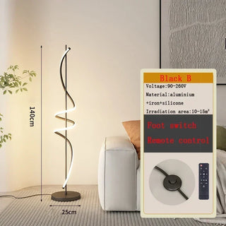 Edmond - Modern LED Twisted Floor Lamp