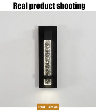 Calliope - Crystal Bubble Black Modern Outdoor Wall Light Bar