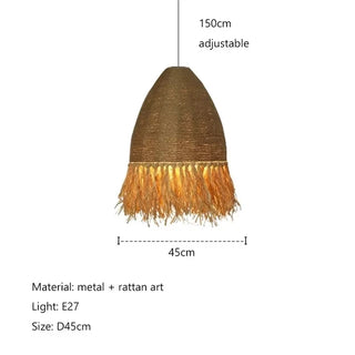 Alain - Wicker Hand-Knitted Pendant Round Ceiling Light