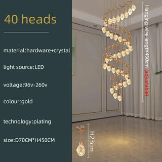 Emiliano - Gold Crystal Teardrop Ceiling Chandelier