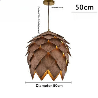 Star - Solid Wood Pine Cone Spiral Pendant Light