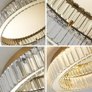 Beatrice - Crystal Glass Round Modern Semi-Flush Ceiling Light Chandelier