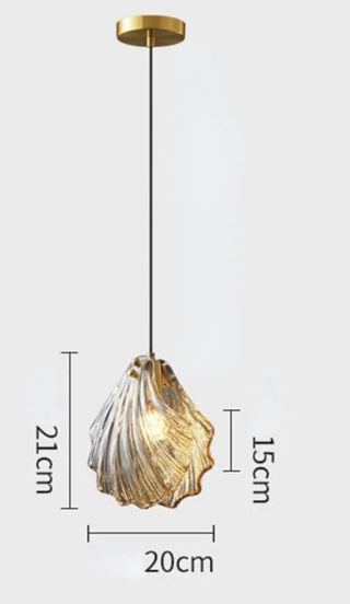 Laiba  - Patterned Coloured Glass Shell Ceiling Pendant Light