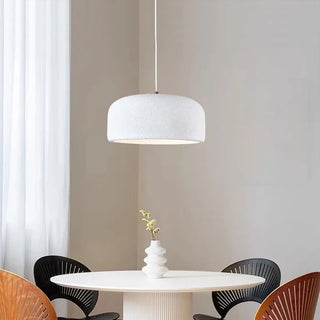 Jose - Round White Dish Wabi-Sabi Hanging  Ceiling Light