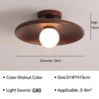 Ospino - Wooden Round Nordic Ceiling Lamp