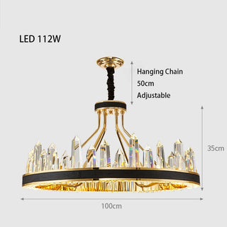Stellara - Ice Crystal Luxury Round Hanging Lamp