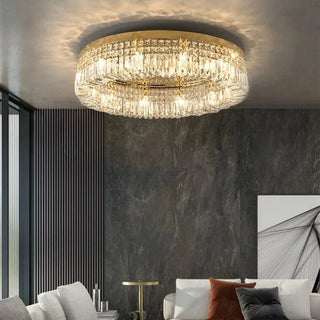 Avari - Recessed Crystal Glass Round Ceiling Chandelier
