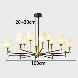Buds - White Jade Glass Pipe Erected Round Ceiling Light