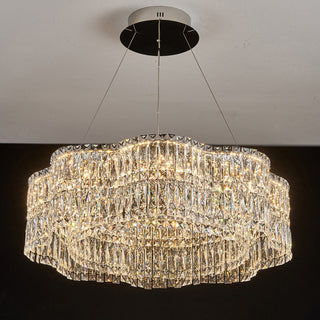 Luxe - Crystal Wave Design Adjustable LED Ceiling Chandelier
