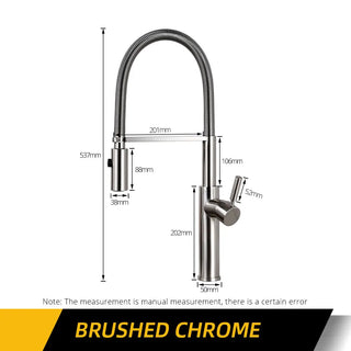 Eufemia - Brushed Gold Pull Out Hot & Cold Single Handle Mixer Kitchen Tap