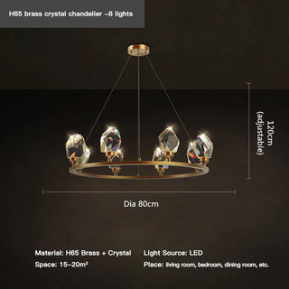 Ammy - Round Gold Crystal Glass Modern Ceiling Light Chandelier