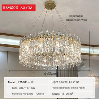 Rafale - Stainless Steel Modern Crystal Pendant Chandelier