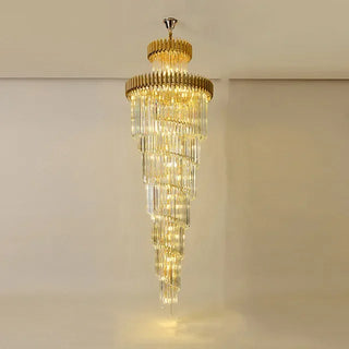 Halora - Sophisticated Stair Chandelier Simple and Stylish Crystal Light for Villas & Lofts
