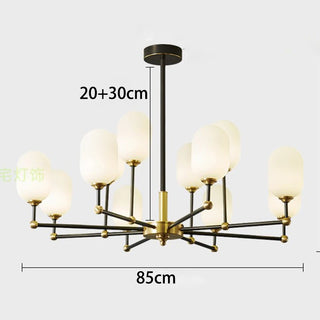 Buds - White Jade Glass Pipe Erected Round Ceiling Light