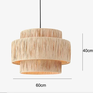 Annaba - Handmade Woven Rattan Round Tiered Ceiling Light