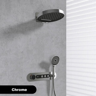 Nerea - Brass Round Waterfall Shower System with Digital Display