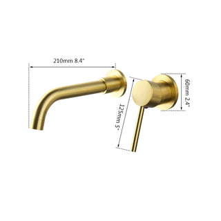 Berniece - Brushed Gold Wall Mounted Basin Tap