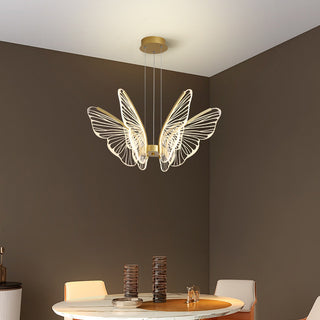 Damir - Gold LED Butterfly Wings Hanging Chandelier