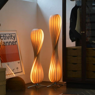 Sylvian - Wooden Curved Shade Floor Lamp