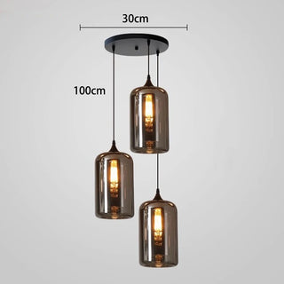 Florencia - Nordic Smoke Grey Glass Hanging Pendant Ceiling Light