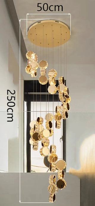 Thiago - Round Crystal Gold Hanging Ceiling Chandelier