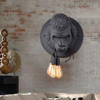 Kolja - Gorilla Head Hanging Bulb Wall Light