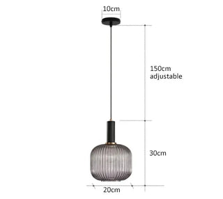 Kiara - Green Patterned Glass Hanging Pendant Ceiling Light