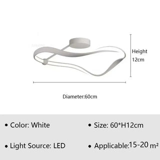 Mapire - Modern Twisted LED Wave Semi Flush Dimmable Ceiling Light