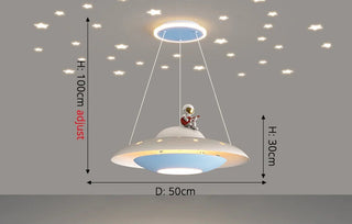 Aelius - Children's Room Astronaut UFO Hanging Ceiling Light