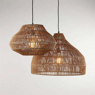 Myriam - Handmade Woven Rattan Round Ceiling Pendant Light