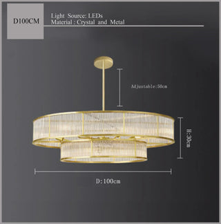 Lunaria - Luxury Suspension Luminary Round & Linear  Crystal Chandelier
