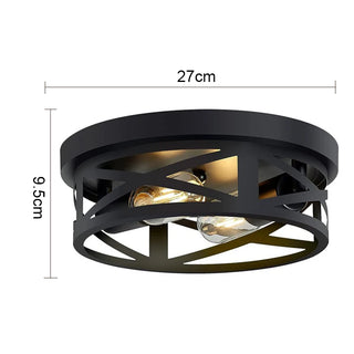 Zulia - Modern Circular Criss Cross Integrated Black Flush Mount Ceiling Light