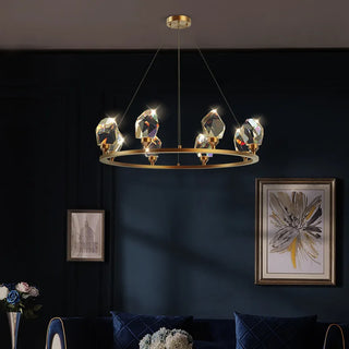 Ammy - Round Gold Crystal Glass Modern Ceiling Light Chandelier
