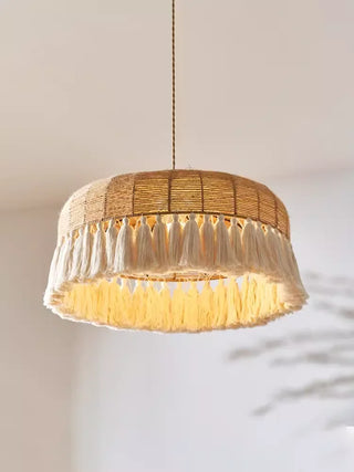 Ivonne - Hemp Rope Hand-Knitted Round Tassel Ceiling Light