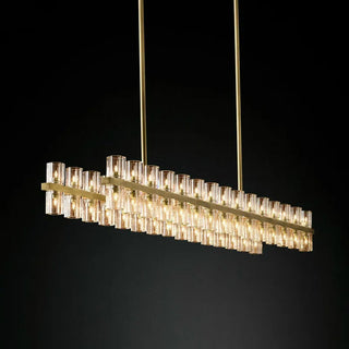 Harbie- Statement Gold Beam Cylindrical Up Down Hanging Chandelier