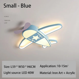Gennady - Modern Airplane Ceiling Light / Fan For Kids Room