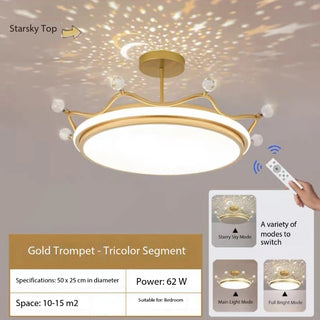 Sandrine - Reflecting Star Round LED Moon Children's Ceiling Light