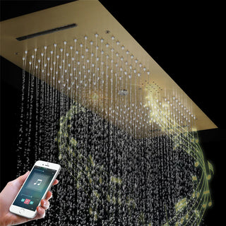 Loida - Modern LED Stainless Steel Ceiling Mounted Shower Panel with Phone Control