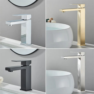 Fasin - Bathroom Faucets Stainless Steel Basin Faucet Tall And Short Deck Mounted