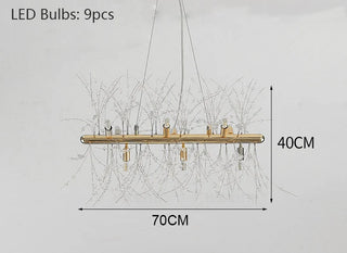 Acura - Dandelion Wire LED Rectangle Base Hanging Chandelier