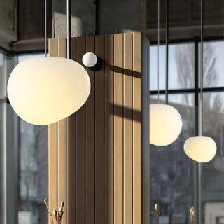Caen - Nordic Minimalist Milky White Spherical Pebble Pendant Lamp