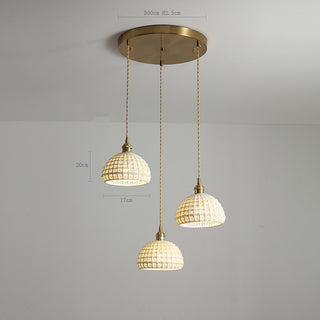 Olga - Modern White Patch Shade Pendant Hanging Round Ceiling Light
