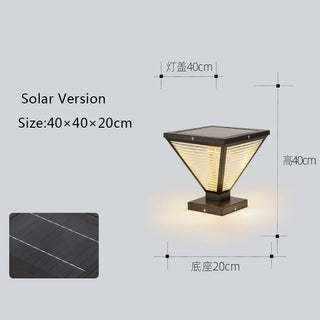 ILona Solar - Modern Minimalist Waterproof Square Prismatic Stainless Steel Glass Light