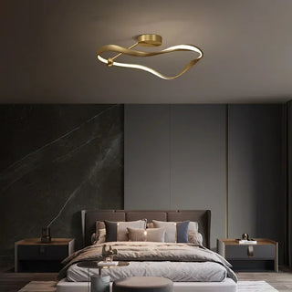 Mapire - Modern Twisted LED Wave Semi Flush Dimmable Ceiling Light