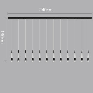 Riva - Modern Hanging Cone Glass Striped Pedant Ceiling Light