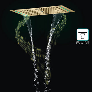 Carmela - Modern Ceiling Waterfall 16 Inch Head LED Multi Function with Handheld Mini Sprayer